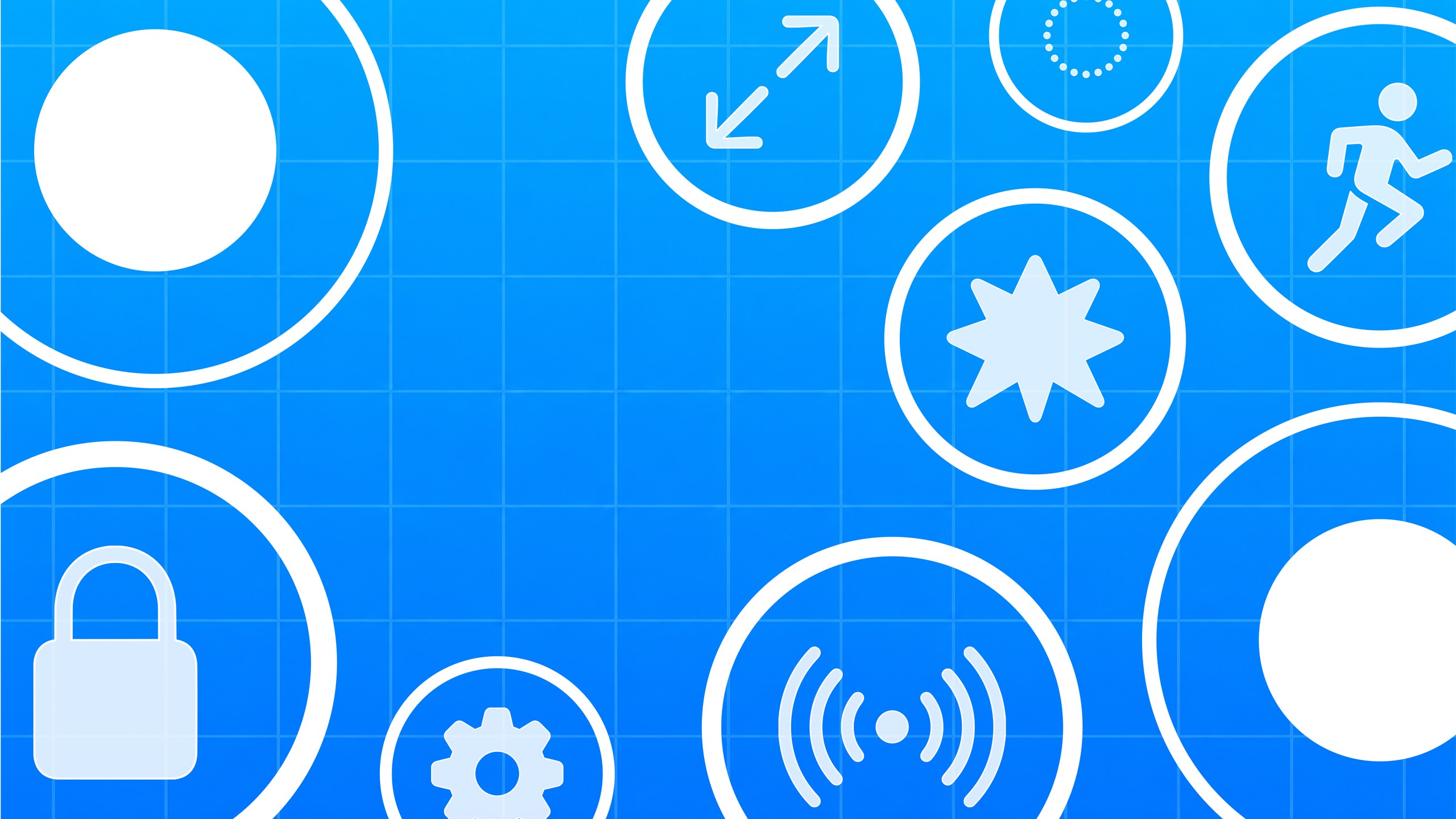 Take Control event artwork with customizable control symbols on a blue grid